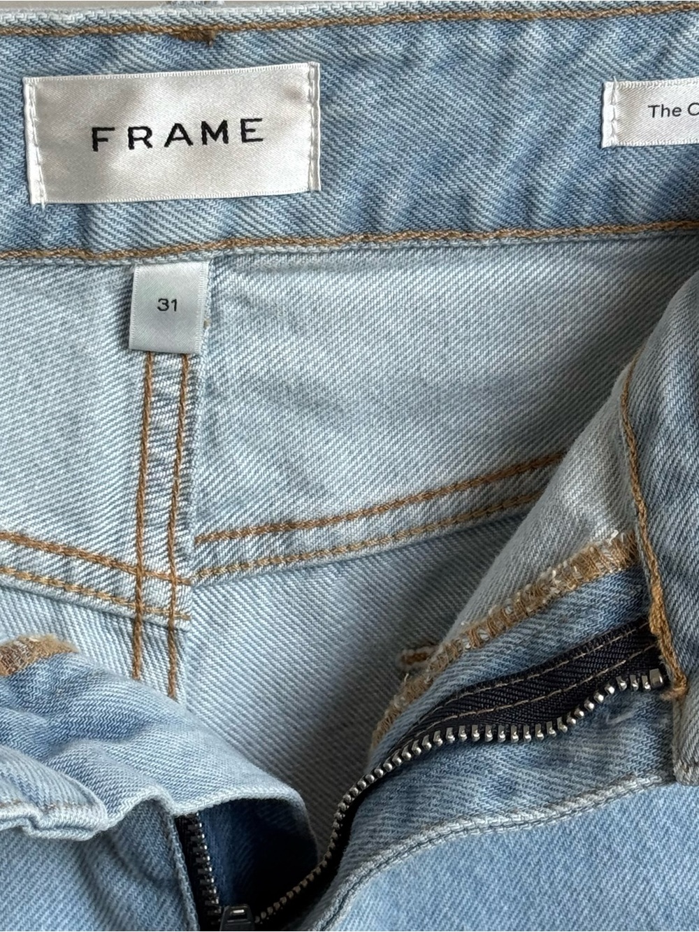 FRAME The Charm Short Denim Bermuda Shorts 31 Blue High Rise NWOT - Picture 8 of 12